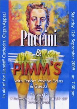 Puccini & Pimms in support of Llandaff Cathedral Organ Appeal
